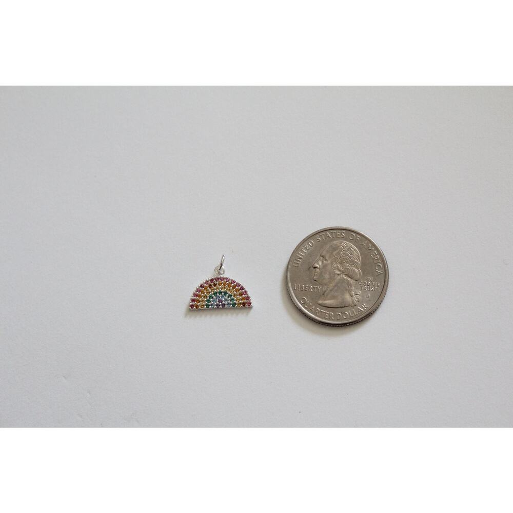 Sterling Silver Rainbow Charm with Nano Gem Crystals Charm - Picture 5 of 5